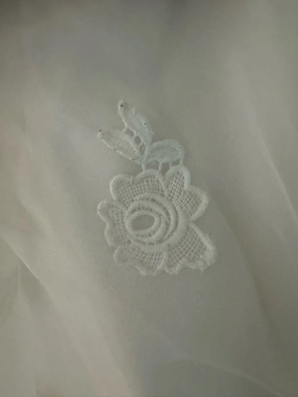 David's Bridal Ivory Floral Lace Tea Length Flower Girl Dress- Size 5 - Picture 3 of 13